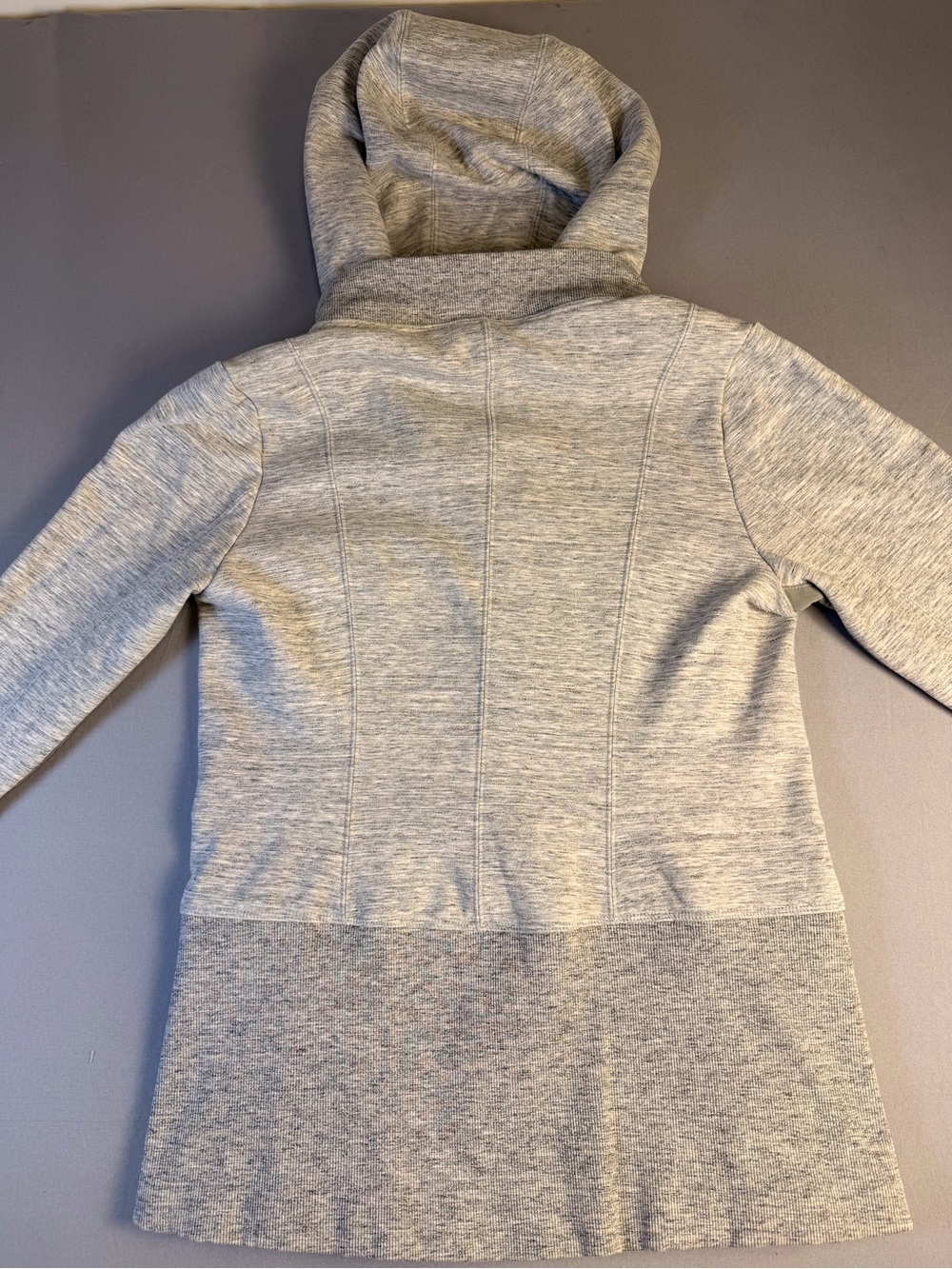 Athleta Women’s Heather Gray Victory Hoody Fitted Zip Jacket Size Small - Picture 10 of 12
